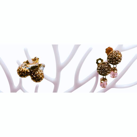 Set of Two Rhinestone Clip Earrings - Picture 2 of 6